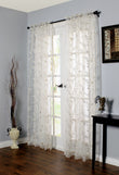 Venice Embroidered Sheer Curtain Panel - White